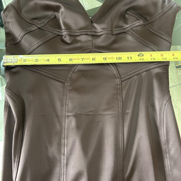 David Meister Espresso Satin Dress. NWOT. Size 10 - Picture 7 of 11